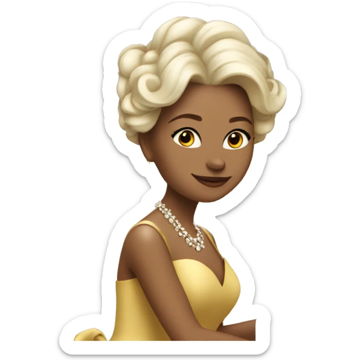 elegant lady in a classy dress playing the grand piano sticker