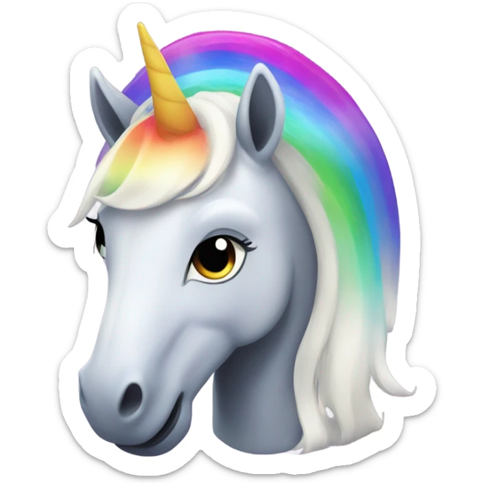 A unicorn Black. With white hair. A rainbow tongue. But it doesn’t like rainbows. It’s black. sticker