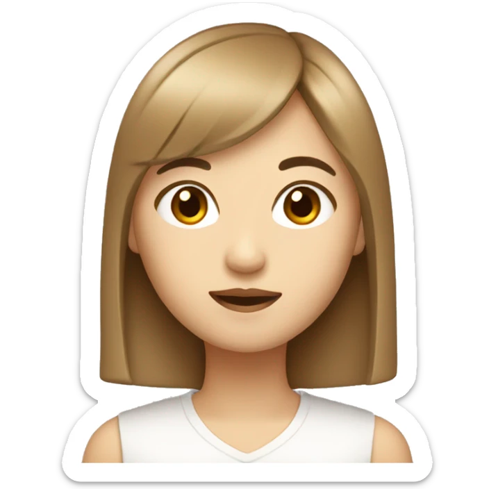 asian girl with light brown shot hair and bang  sticker