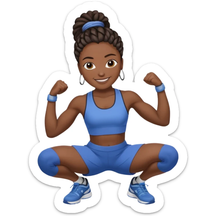 Create an emoji of rey. he has dreadlocks, african american, he's an athlete handsome with a million dollar smile. he's also a strength coach who values performance training. Make him darkskin, with 2 strand twist hairsyle  sticker