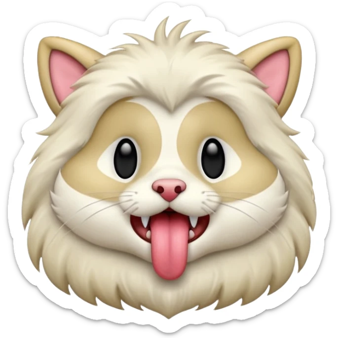 A thrumbo from the game rimworld. Front view, sticks the tongue out and licks. animated sticker