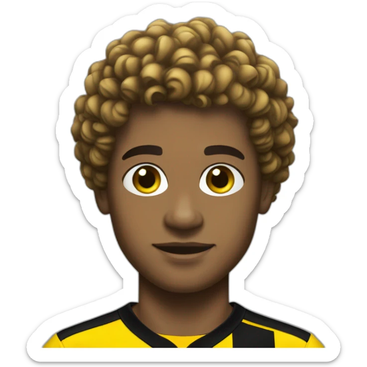 Borussia Dortmund player with a brown skin black short curly hair sticker