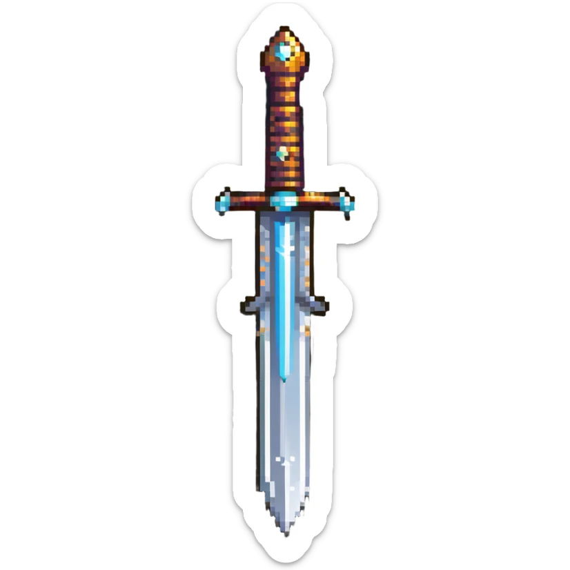 elegant jeweled sword with gems on the hilt sticker