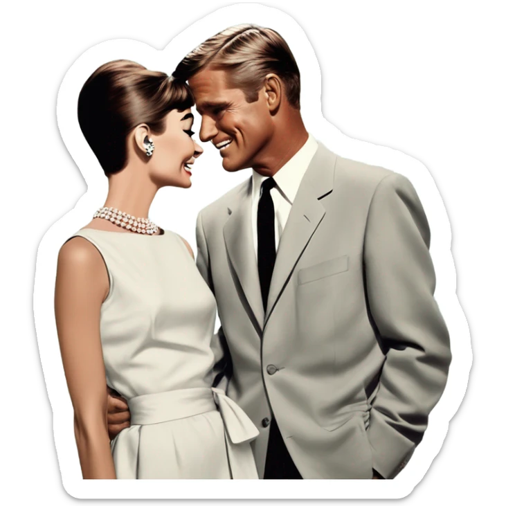 Audrey Hepburn and George peppard breakfast at Tiffany’s  sticker
