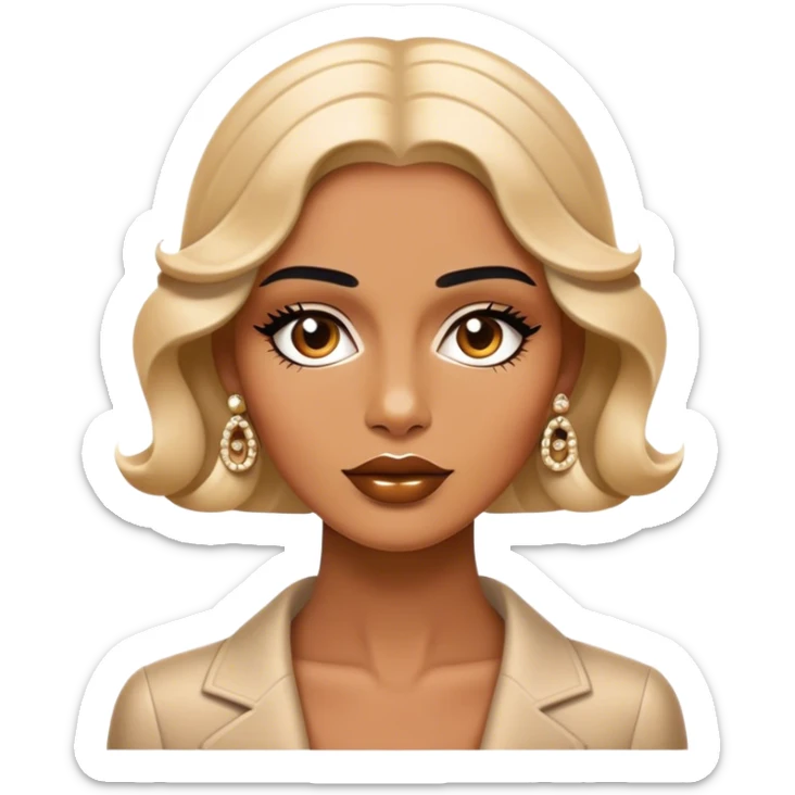 Cinematic Realistic Chanel Pop Culture Emoji, depicted with timeless elegance and iconic style rendered with luxurious textures and dynamic, sophisticated lighting. sticker