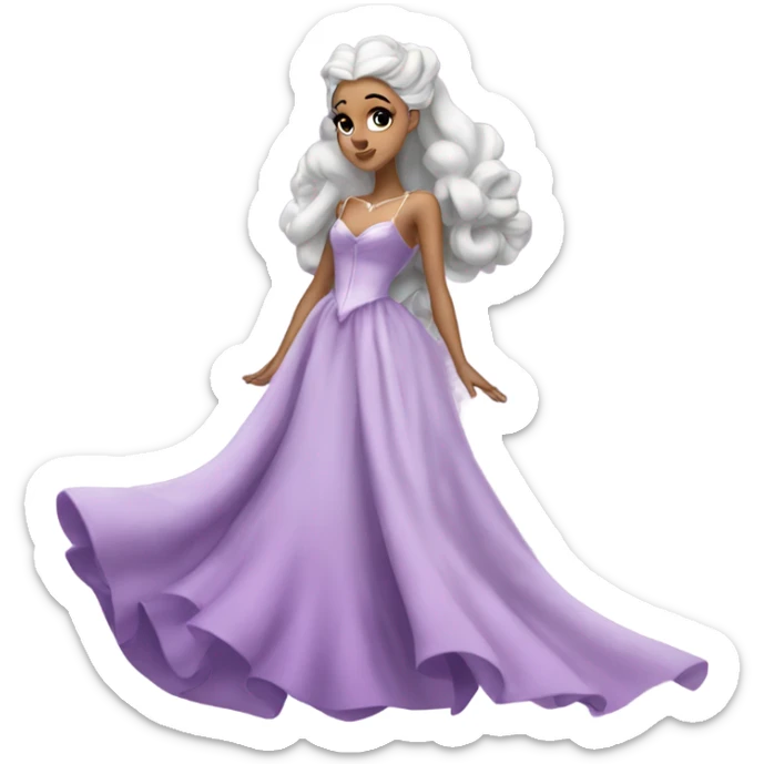 Real Ariana Grande as Galinda from wicked wearing long flowing dress  sticker