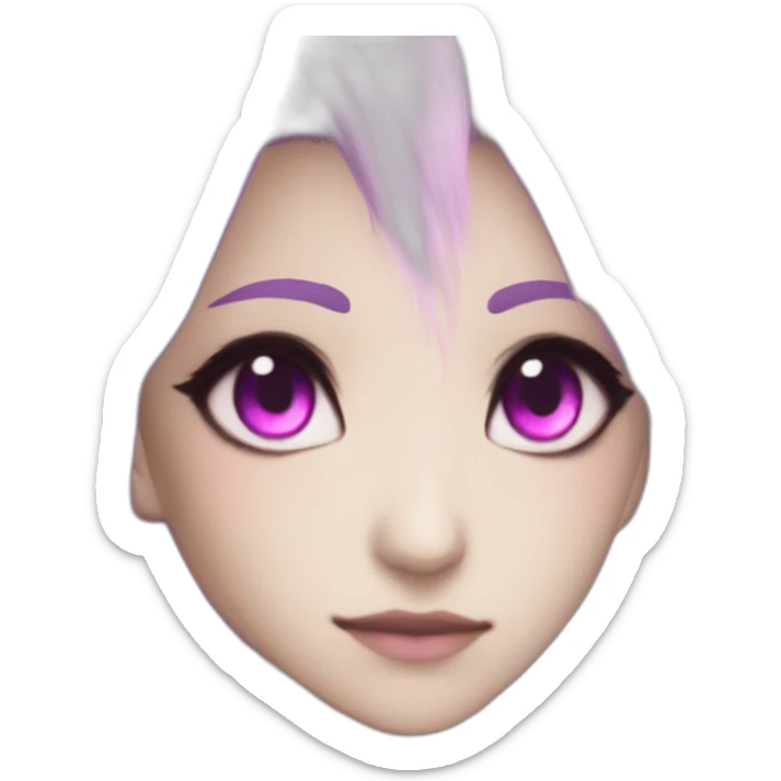 Au Ra Xaela from ffxiv with purple skin and pink eyes sticker