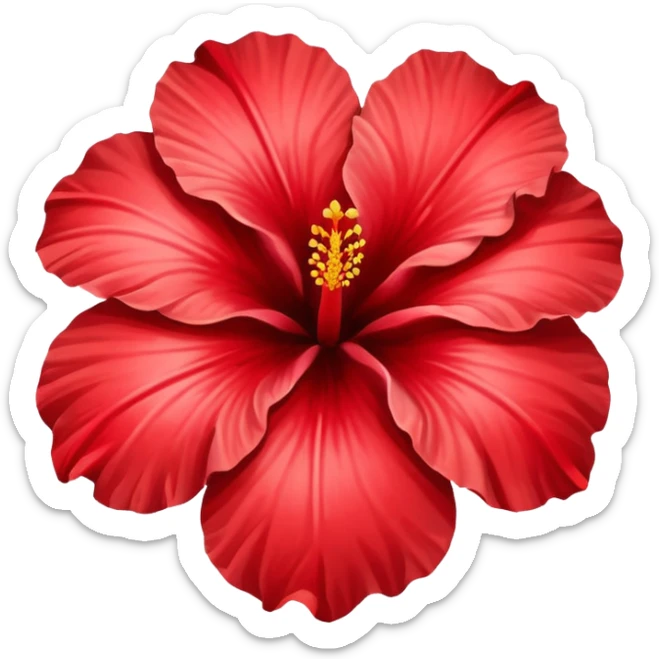 A hibiscus flower but in the shape of a heart sticker