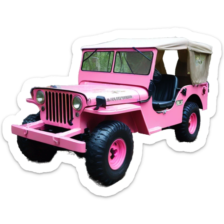 Full size jungle tour 1942 Willy’s pearly pink jeep crawler with installed winch  sticker