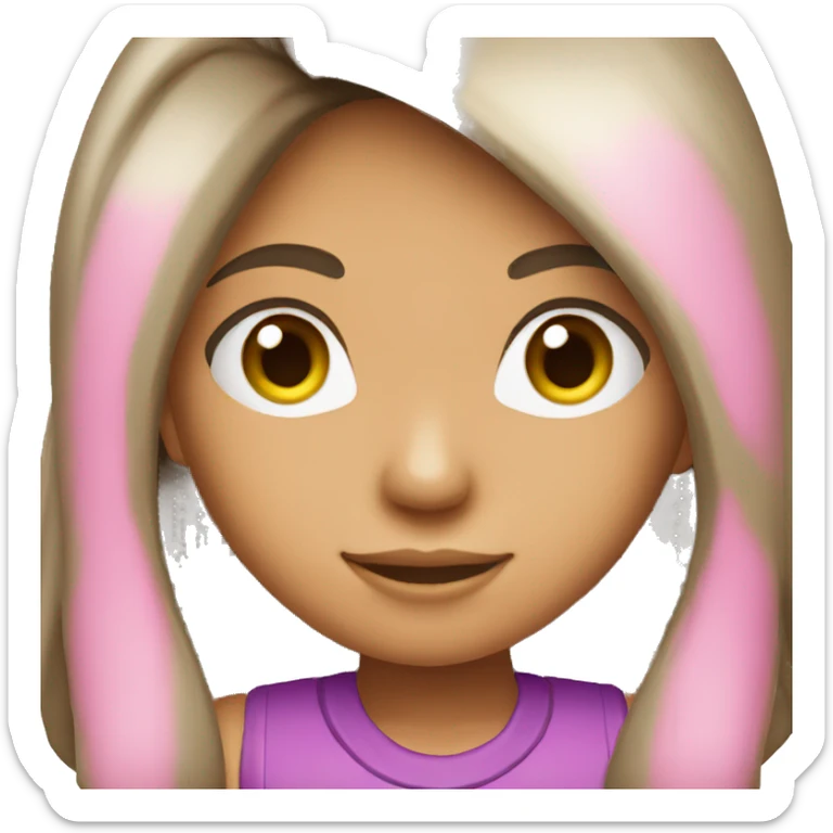 dark haired lightskin girl long hair  playing pink nintendo ds sticker