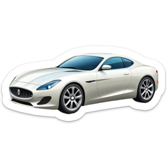 luxury car is driving on a scenic highway with beautiful landscape around sticker