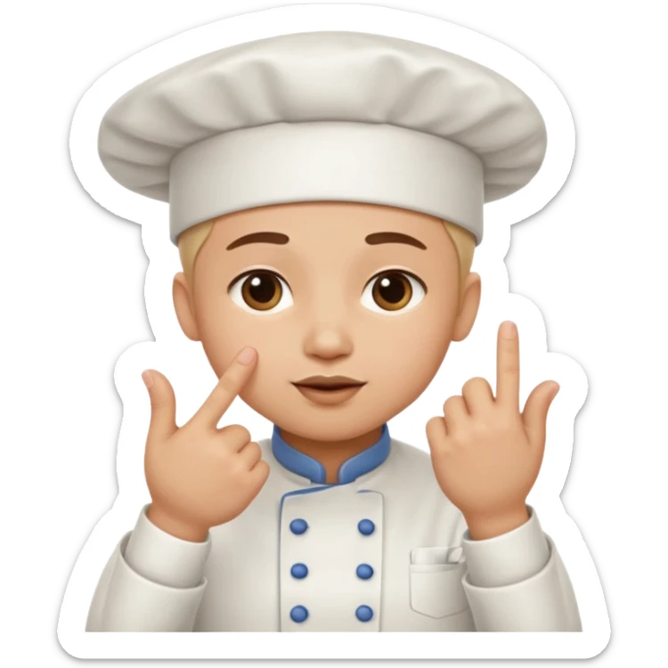 A hand making the chef’s kiss gesture: fingers pinched together, thumb and fingertips touching, as if saying ‘perfection’ or ‘delicious sticker