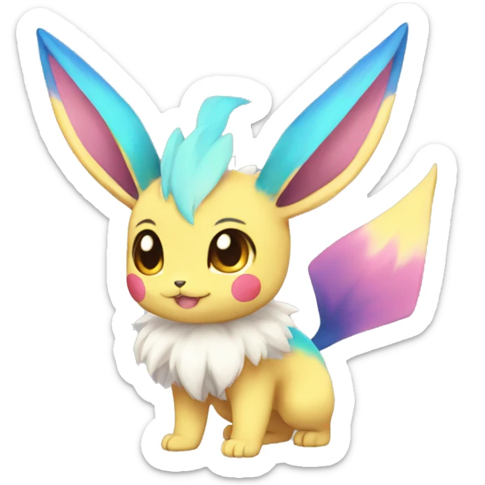 Colorful Kawaii Eeveelution-Cute-Pokémon-fusion full body sticker