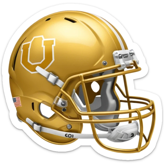 College football player helmet in gold color  sticker