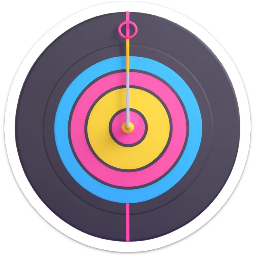 A cute bullseye target with spring pastel colors of yellow, pink and light blue sticker