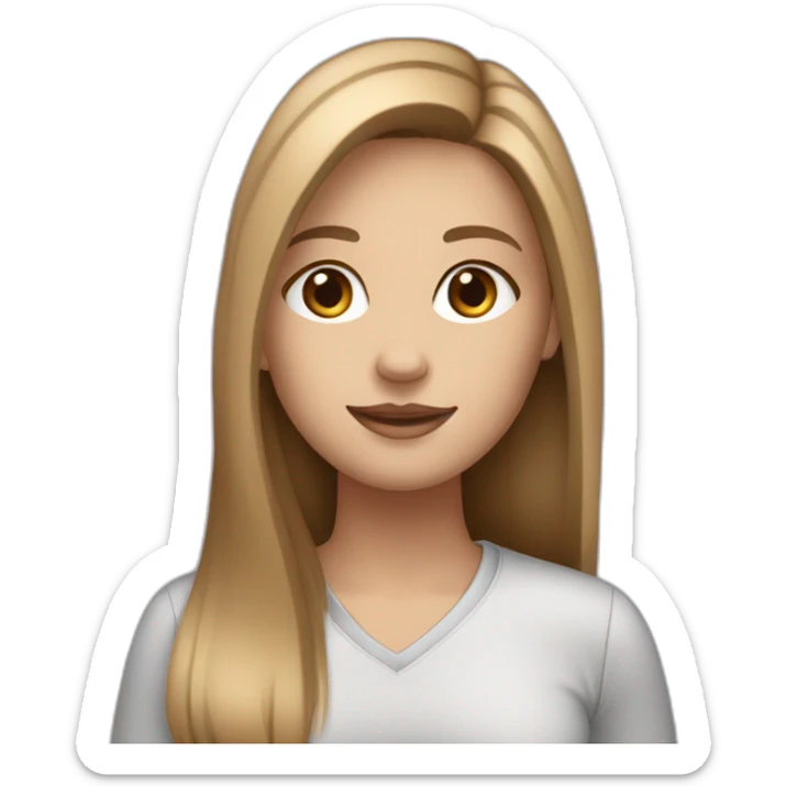 smm white girl with light brown straight long hair and mac book sticker