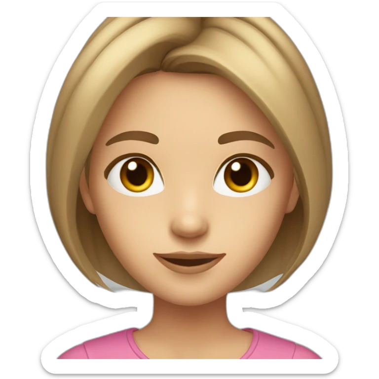 girl 10 years with long light brown hair and grey eyes sticker