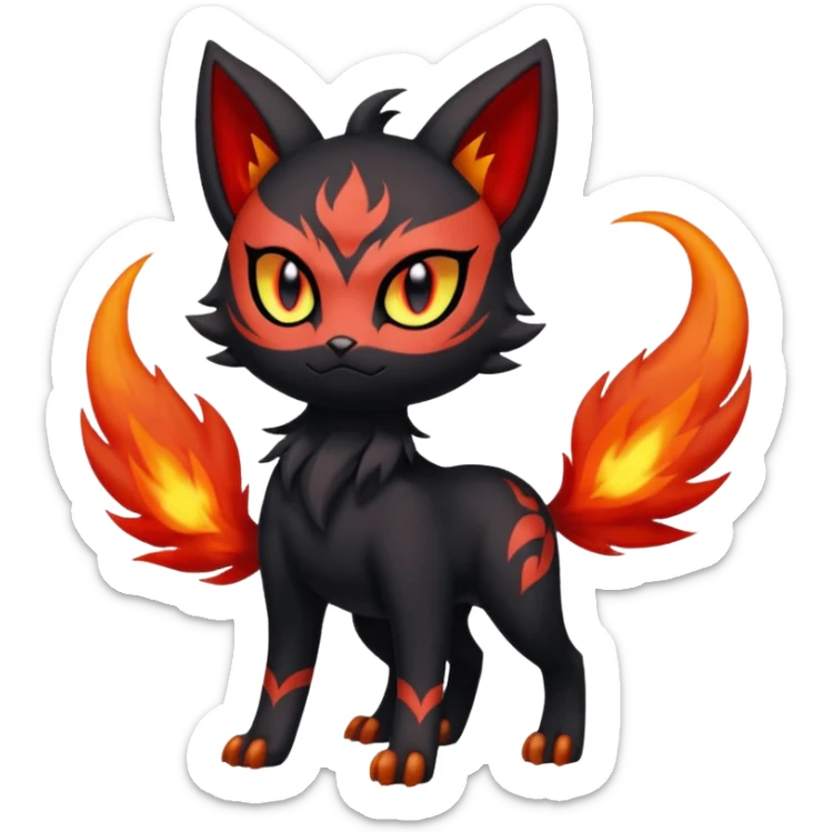 Meloetta-Darkrai-Litten-Pokémon-Fakémon-fusion-hybrid-creature sticker