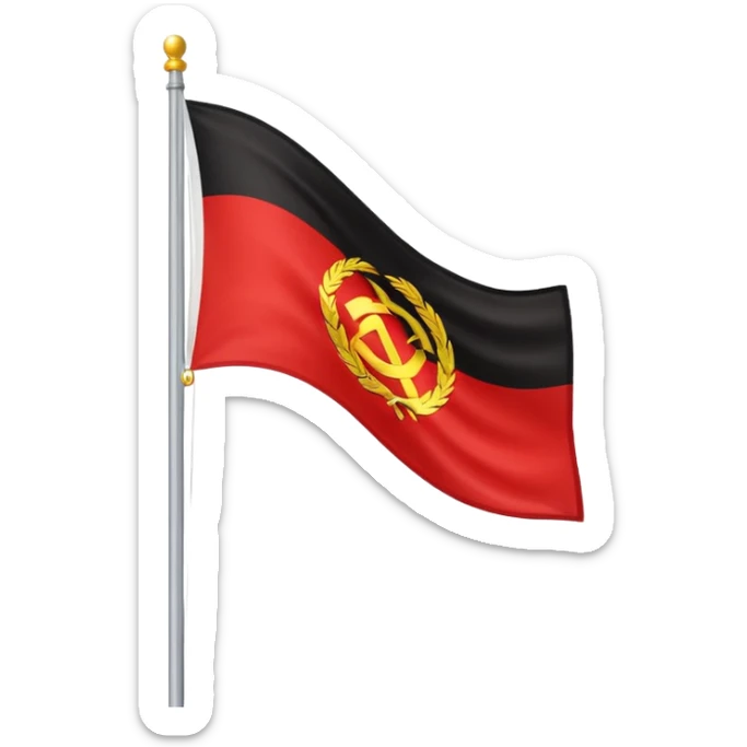 Es soll die ddr für lage sein als emoji Eins zu eins die flagge der ddr, schwarz roth gold und in der mitte dieses sozialistische ddr-zei sticker