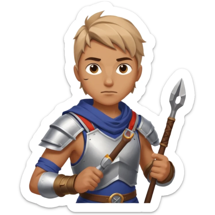 An emoji representing the "ironman challenge" for an Albion Online mmorpg character who crafts everything themselves the hard way, and does not buy or sell items in-game. Think of ironman marathons as a guiding principle. Less of the "iron", more of the marathons and hard work / effort. sticker