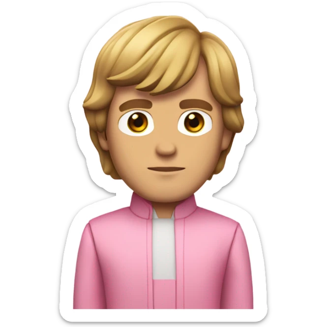 all pink suit luke skywalker with hand, upper body, must be all pink sticker