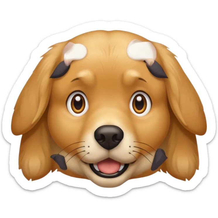 I want an emoji of a goldenretriever who is scared sticker