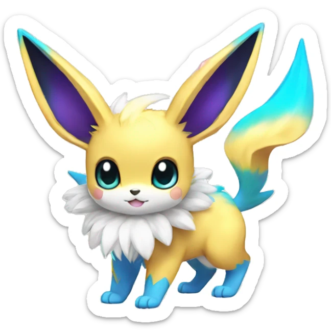 Shiny Colorful Kawaii Eeveelution-Cute-Pokémon-fusion full body sticker