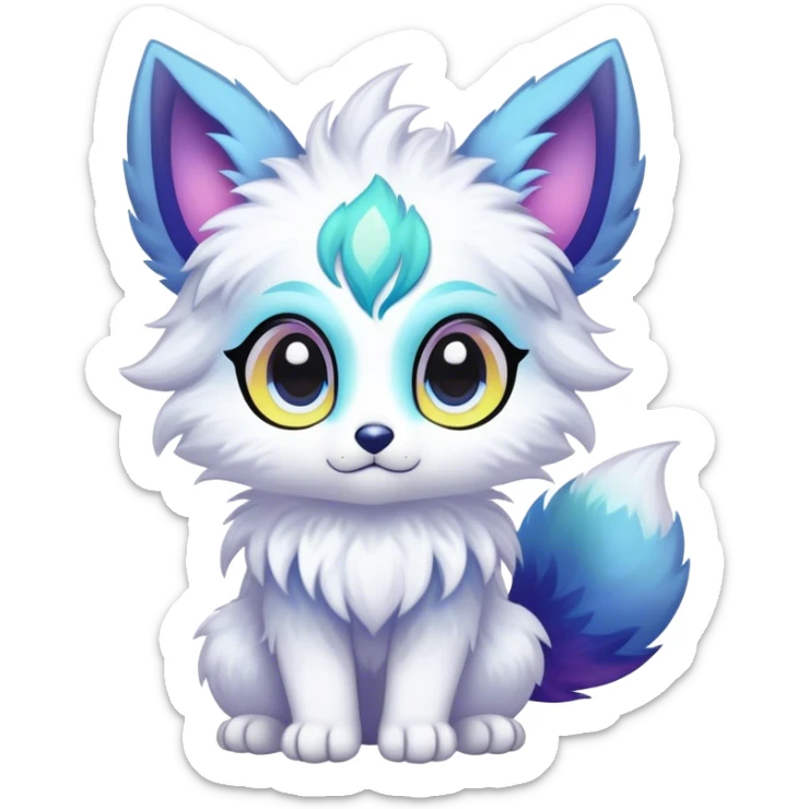 Kawaii bright fantasy ethereal anthro fursona Fakemon sticker
