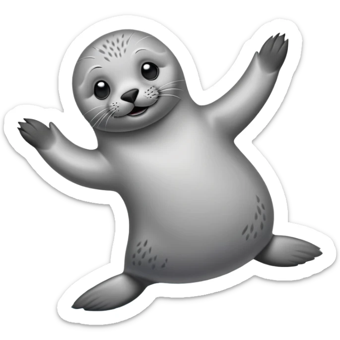 A seal grooves to the beat, dancing joyfully on the ice with flips and twirls! sticker