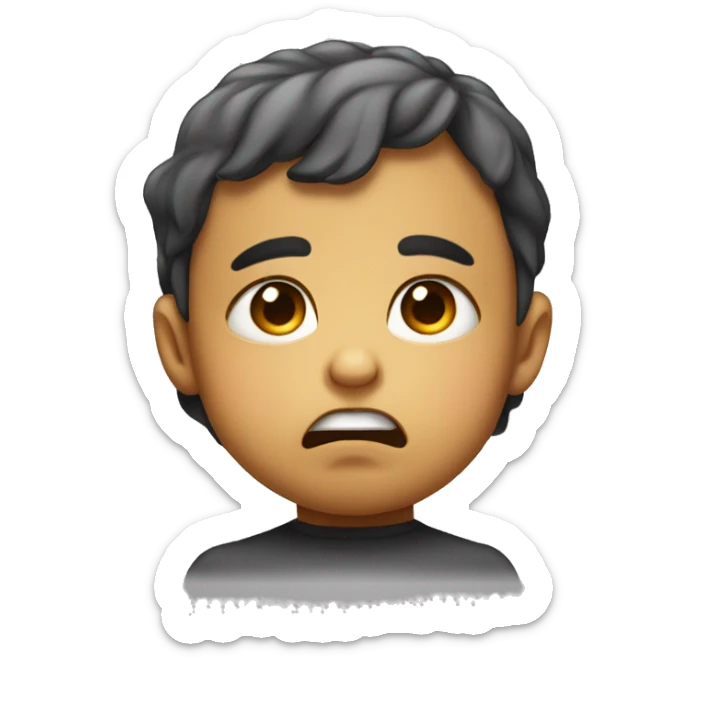 Face with bottom lip curling down pouty baby frown about to cry sticker