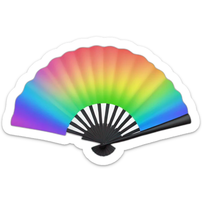 colored fan with rainbow colors sticker