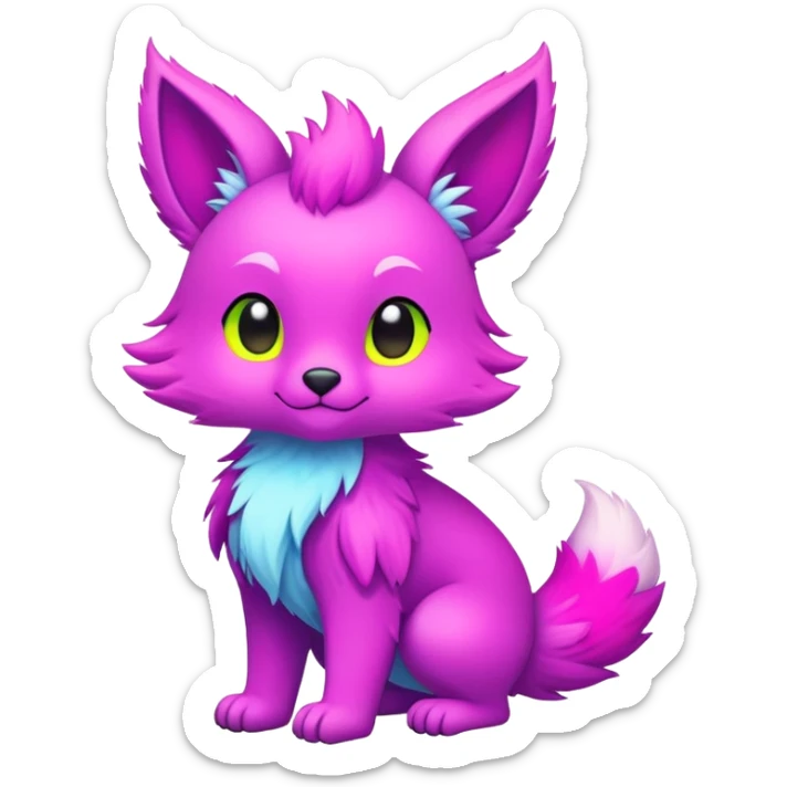 Neon-colored Cute Fionbri-creature (full body) by Falvie sticker
