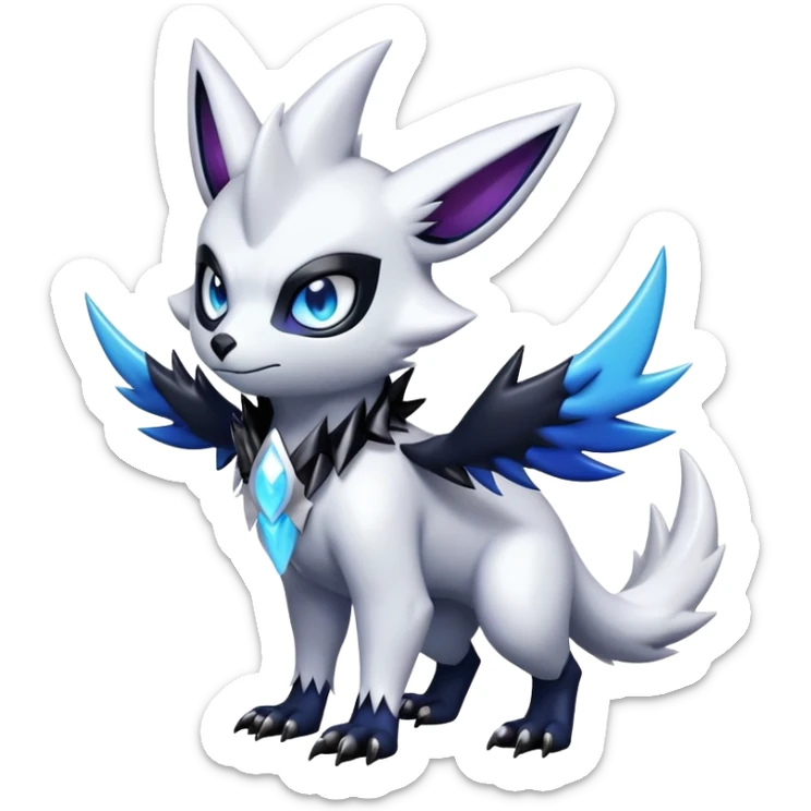 Shiny Dark Edgy Cute Absol-Noibat-Zangoose-Hybrid (Full body) sticker