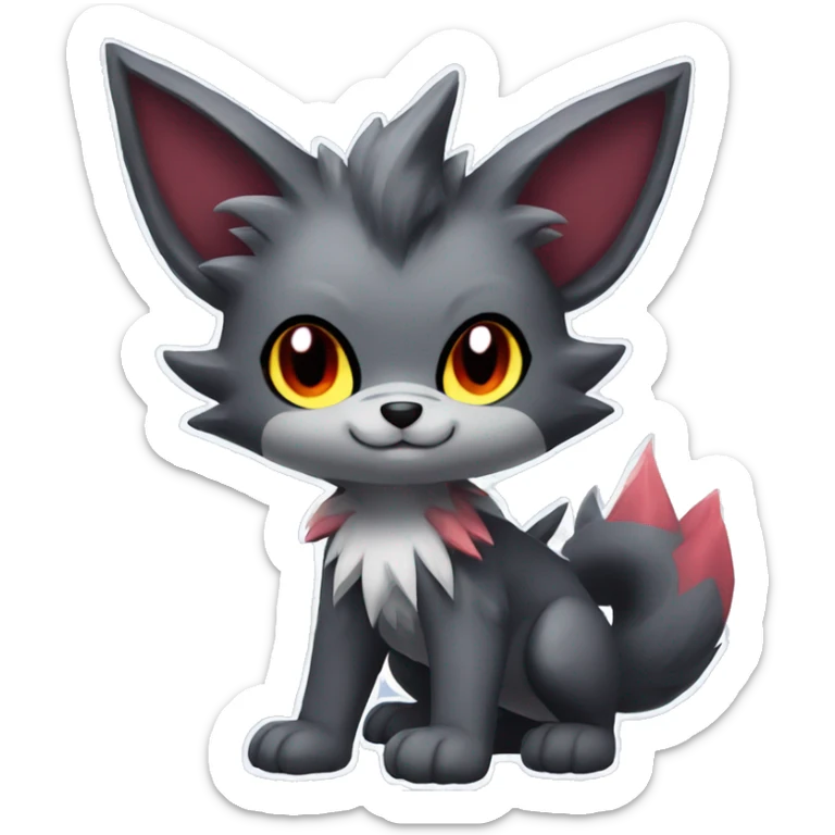  Kawaii Edgy Cool Beautiful Poochyena-Torracat-Zoroark full body sticker