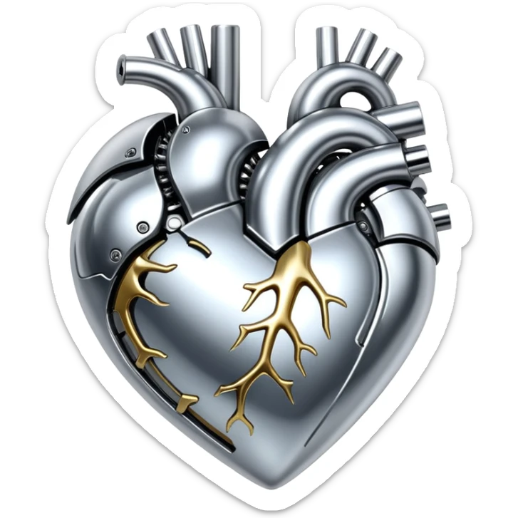 sorayama heart glossy metal parts mechanism sfw sticker