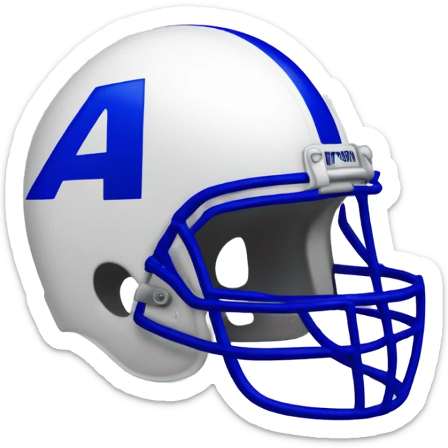 american football helmet royal blue with the letter white Letter A sticker