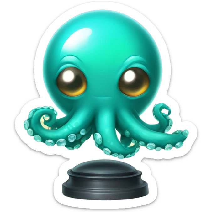 crystal ball with turquoise cute little medical octopus sticker