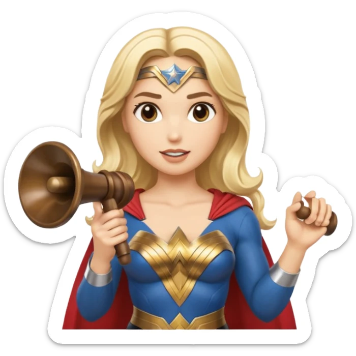 Blonde Wonder Woman English handbells sticker