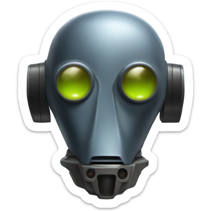 Person who is a droid with dark skin and a big nose and has lasers sticker