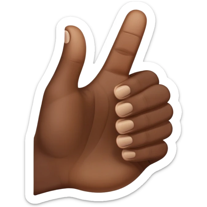 A dark skin tone thumbs up gesture with a subtle light skin tone gradient at the edge sticker