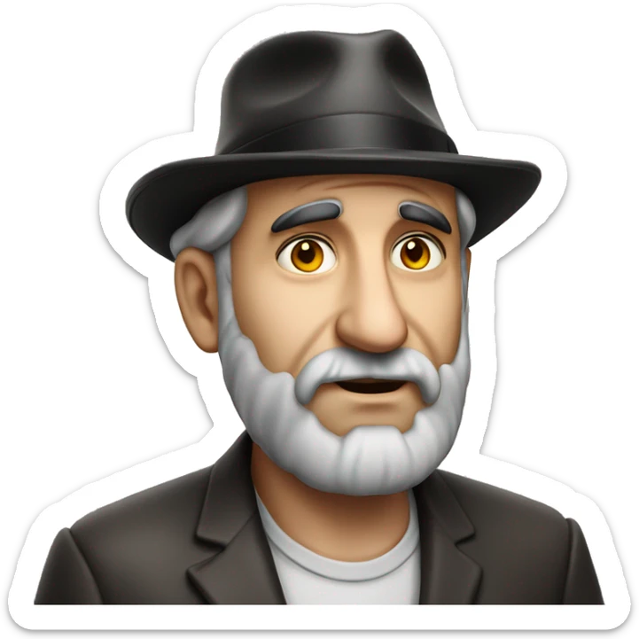 Jewish man in a Jewish hat photorealistic serious sticker