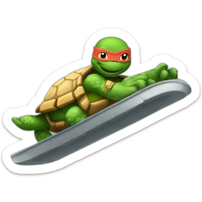 Tortues ninja qui fait de la luge sticker