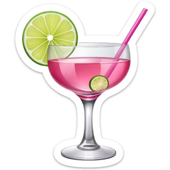 cosmopolitan with a piece of lime hanging from the rim sticker