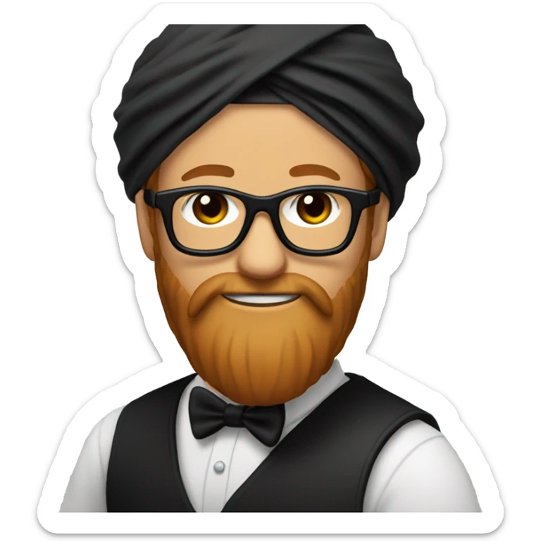 groom with black bandana, black glasses and ginger and grey long straight beard  sticker