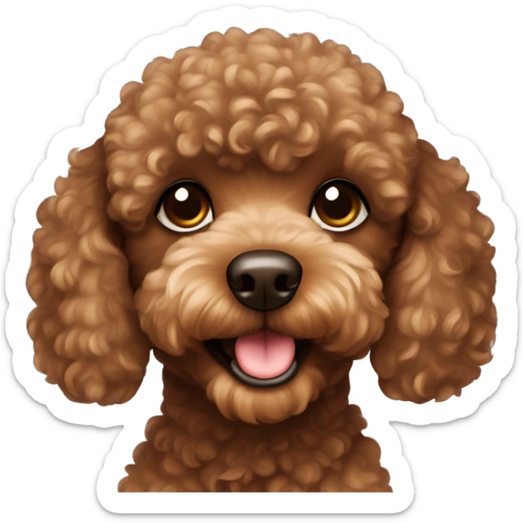 Brown toy poodle sticker