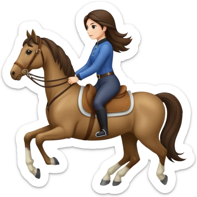 Rubia a caballo,pero no muy rubia pelo por la mitad de la espalda lacio  sticker