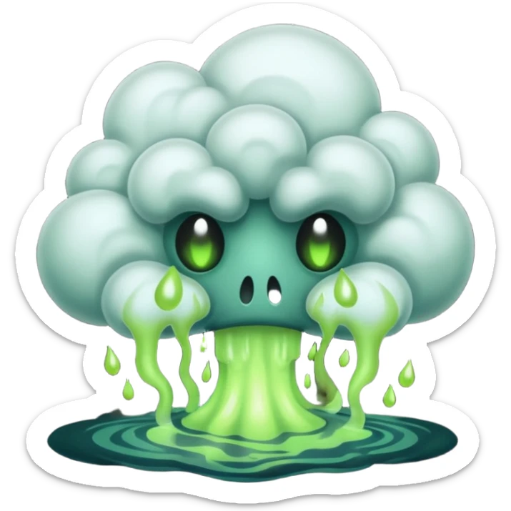 a poisonous cloud of gas, dark swamp color, realism-style sticker