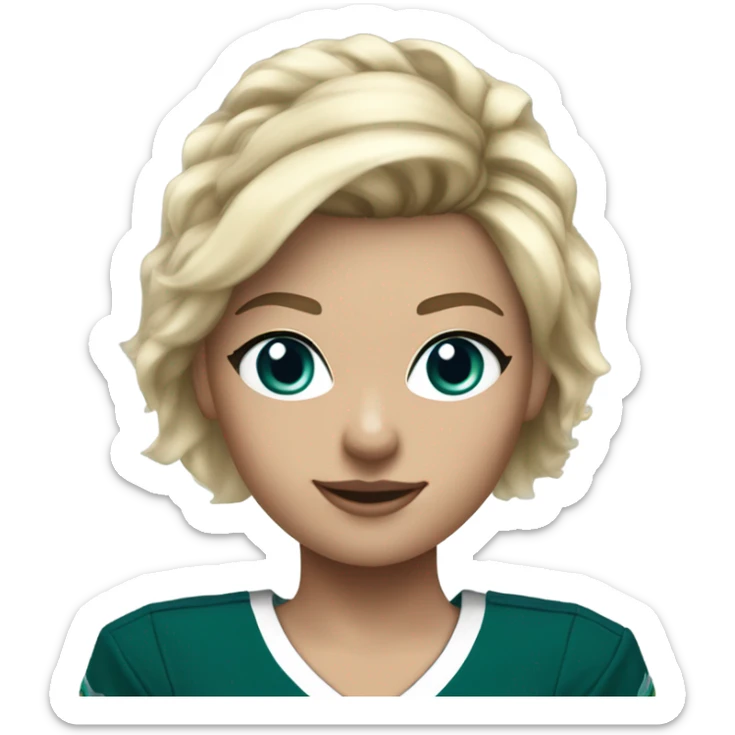 Short blond hair blue eyes female as Philadelphia Eagles cheerleader  sticker