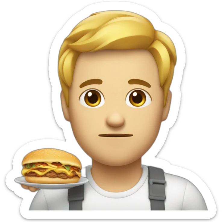 person full from eating too much food/person that ate too much sticker