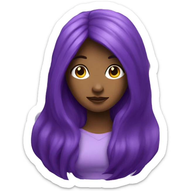 purple long hair and purple face lady emoji sticker